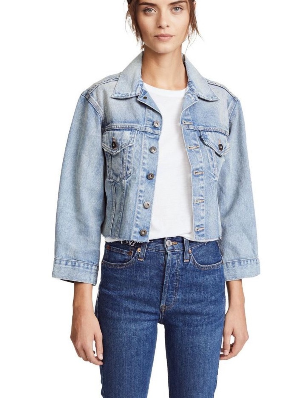 Levi's Light Blue Cropped Denim Jean Jacket